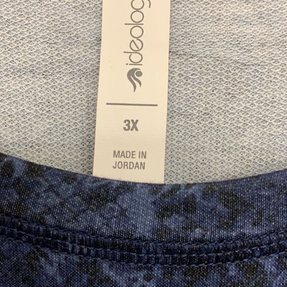 Ideology Size 3X long sleeve pullover black & blue lightweight top - Picture 2 of 11